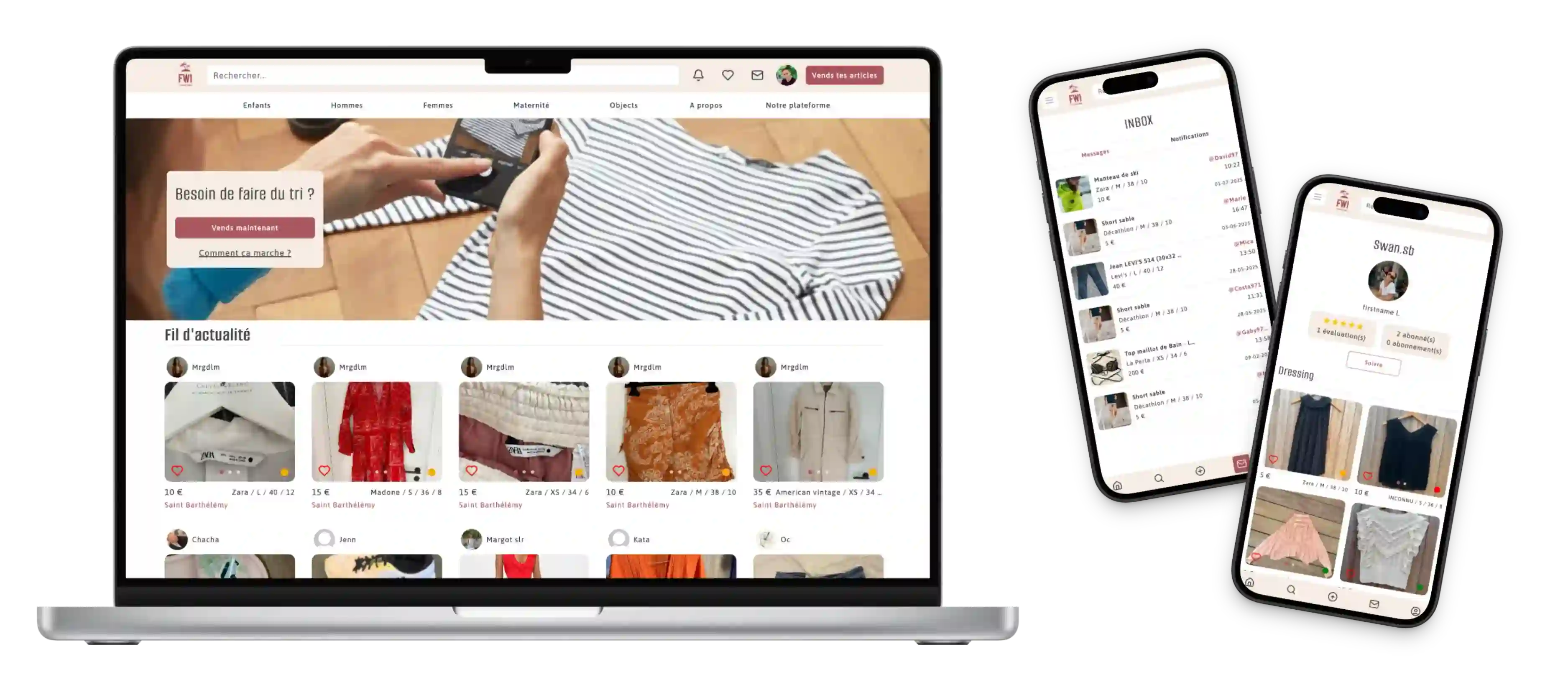 Mockup du projet Frip West Indies