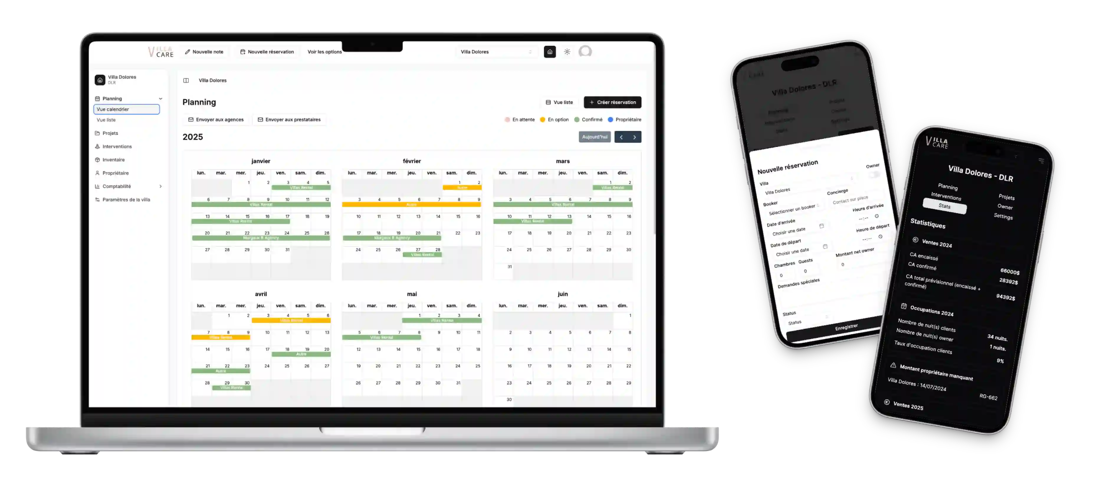 Mockup du projet Villa Care